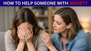 Woman comforting a person with anxiety, showing emotional support and understanding