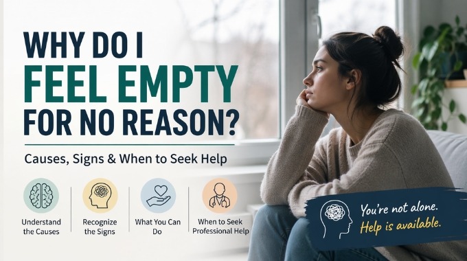 Person feeling emotionally empty and thoughtful, representing depression, stress, and mental health awareness